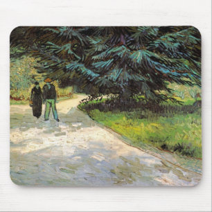 Public Garden with Couple by Vincent van Gogh Mouse Pad