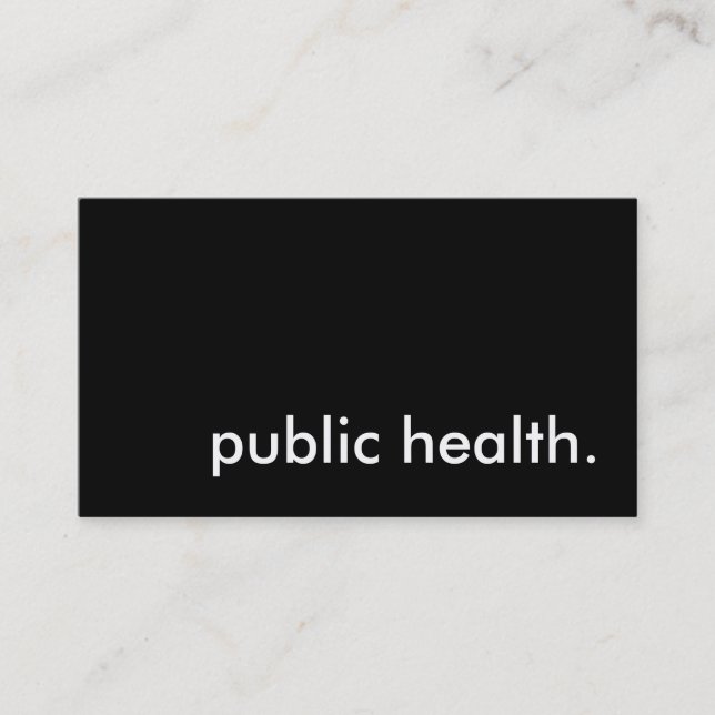 public health. business card (Front)
