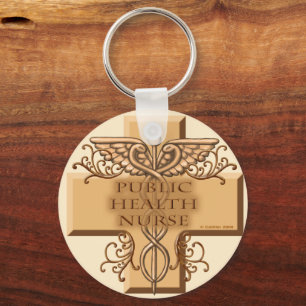 Public Health Nurse Caduceus  Keychain