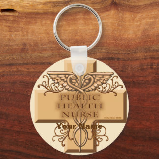 Public Health Nurse Caduceus Keychain