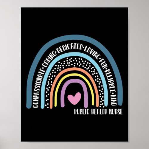 Public Health Nurse Compassionate Caring Dedicated Poster