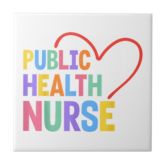 Public Health Nurse Heart Ceramic Tile (Front)