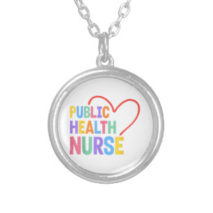 Public Health Nurse Heart Silver Plated Necklace