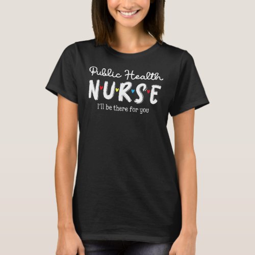 Public Health Nurse Plaid Red Love Heart Stethosco T_Shirt