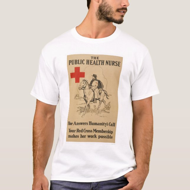 Public Health Nurse - She answers humanity's call T-Shirt (Front)