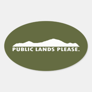 Public Lands Please Oval Sticker