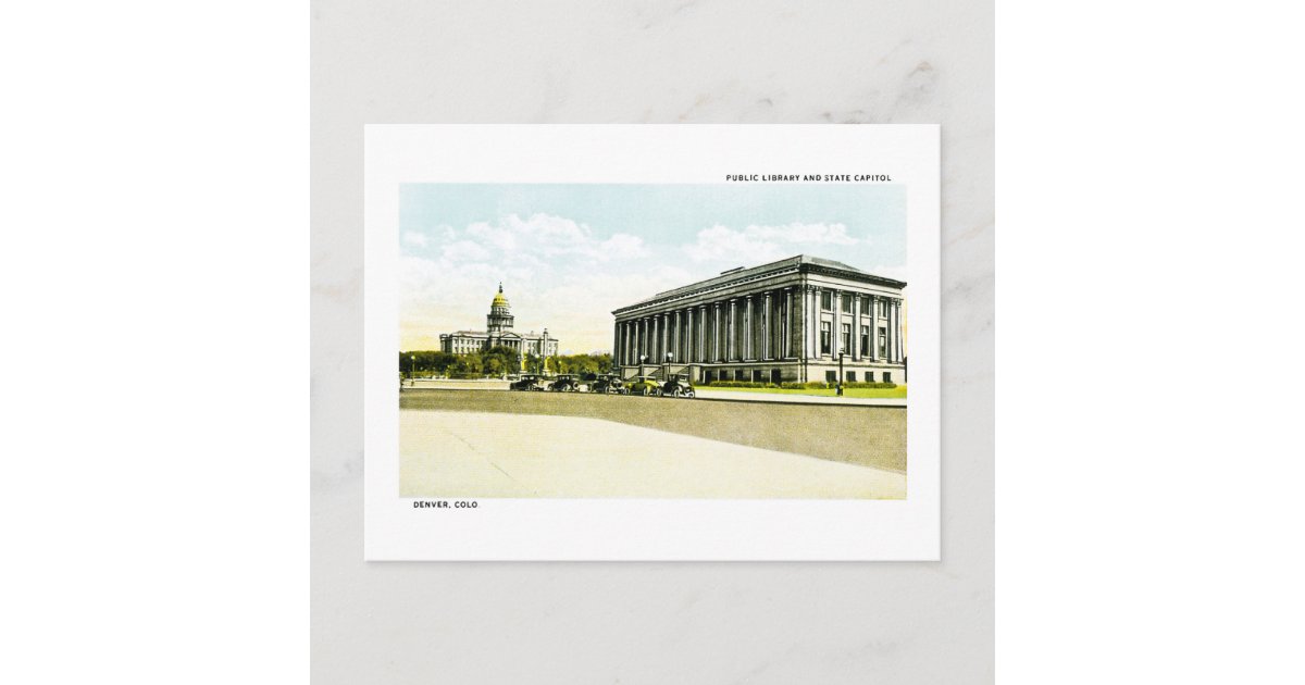 Public Library and State Capitol, Denver, Colorado Postcard | Zazzle