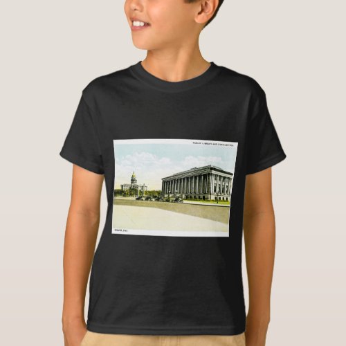 Public Library and State Capitol Denver Colorado T_Shirt