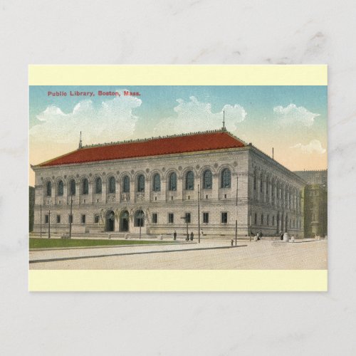 Public Library Boston 1911 Vintage Postcard