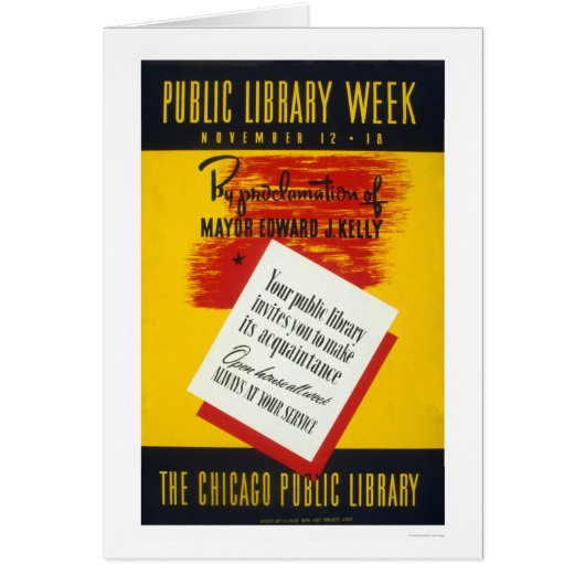 Public Library Chicago 1940 WPA Cards (Front)