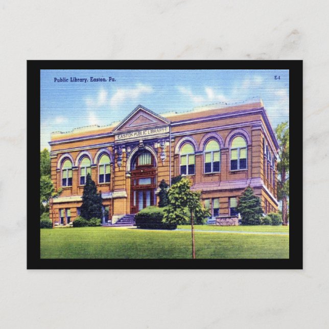 Public Library, Easton, PA Vintage Postcard (Front)