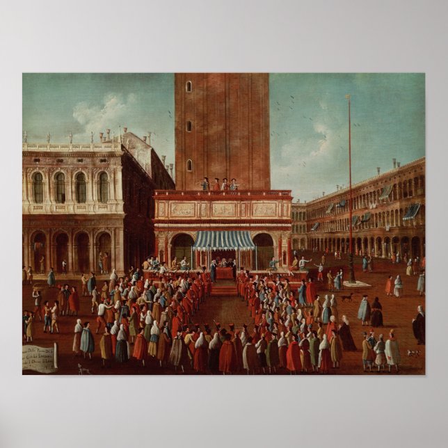 Public Lottery at Loggetta, the Piazza San Poster (Front)