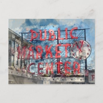 Public Market Center In Seattle Washington Postcard by bbourdages at Zazzle