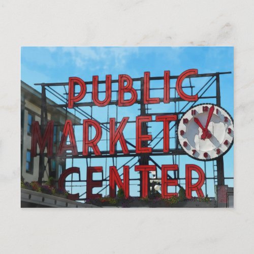 Public Market Center in Seattle Washington Postcard