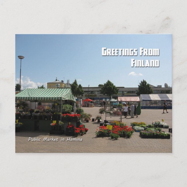 Public Market in Hamina, Finland Postcard (Front)