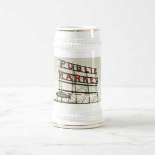 Public Market in Seattle, WA Beer Stein