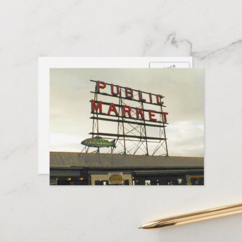 Public Market in Seattle WA Postcard