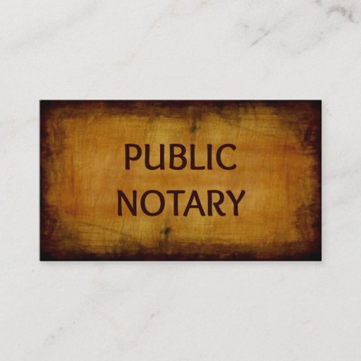 Customizable Public Notary Antique Brushed Wood Business Card