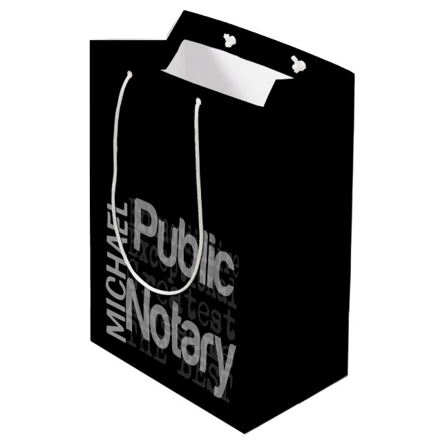 Public Notary Extraordinaire CUSTOM Medium Gift Bag (Back Angled)