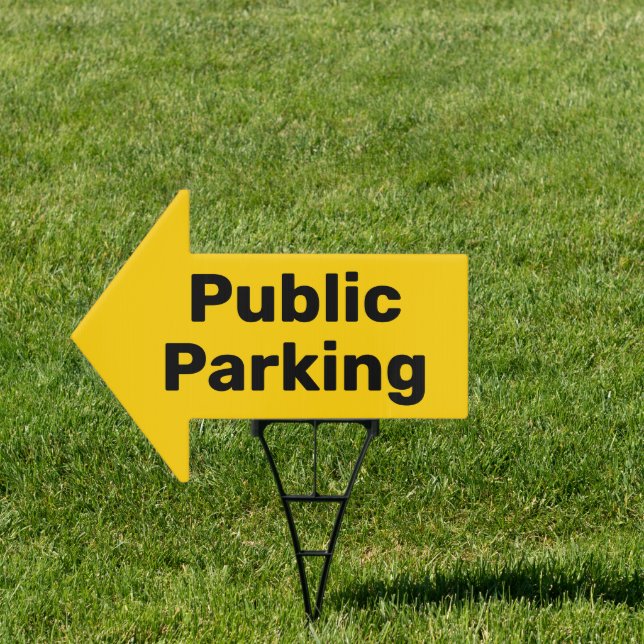 Public Parking Arrow Shaped Sign (Insitu)