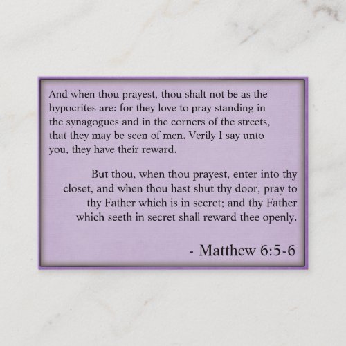 Public prayer fact cards business card template