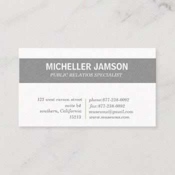 Public Relation Business Cards Green by Usa_Stickers_Design at Zazzle