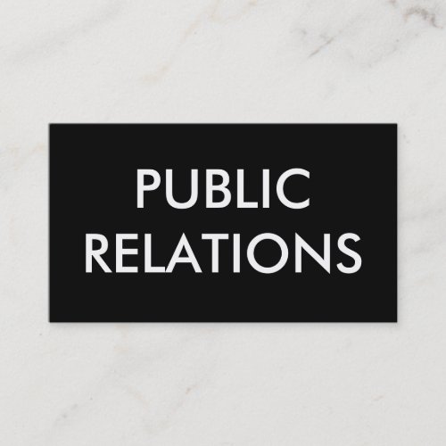 public relations business card