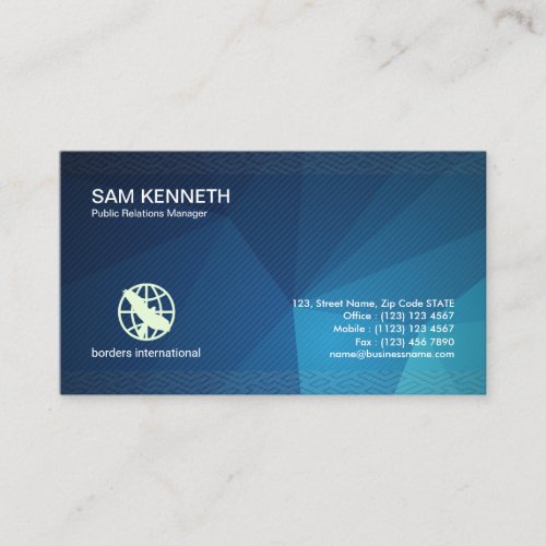 Public Relations Stunning Geometric Business Card
