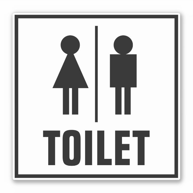 Public restroom vinyl stickers with gender icons (Front)