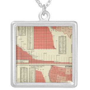 Public schools enrollment and attendance silver plated necklace