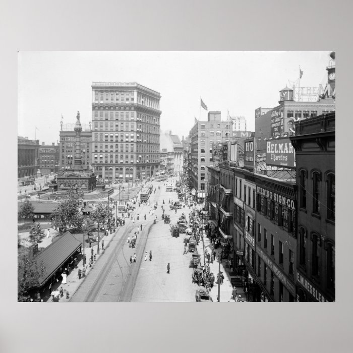 Public Square, Cleveland 1915 Print