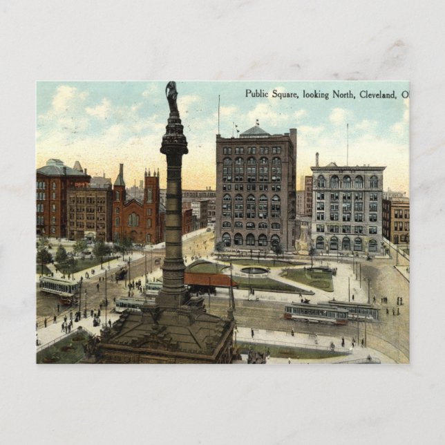 Public Square Cleveland Ohio 1910 vintage Postcard (Front)