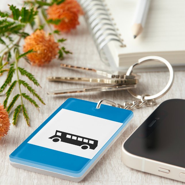 Public Transport Bus Stop Sign Urban Transit  Keychain (Creator Uploaded)