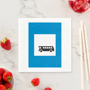 Public Transport Bus Stop Sign Urban Transit  Napkins