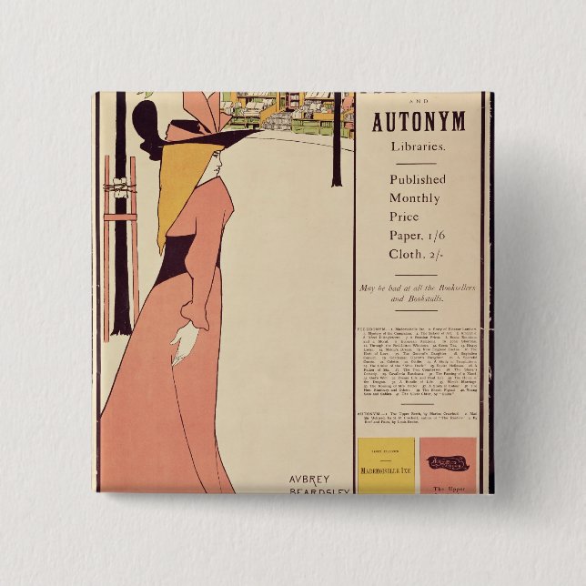 Publicity poster for 'The Yellow Book' Button (Front)