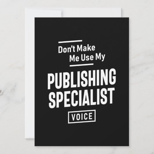 Publishing Specialist Job Occupation Birthday  (Front)