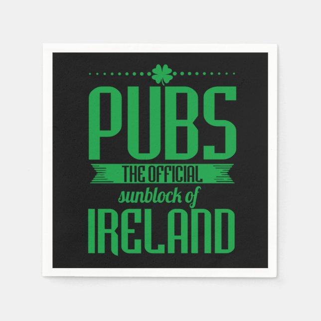 Pubs The Official Sunblock Of Ireland Clovers St P Napkins (Front)