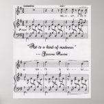 Puccini Quote With Musical Notation Poster at Zazzle