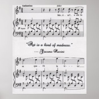 Puccini Quote With Musical Notation Poster by TheoryofCreativity at Zazzle