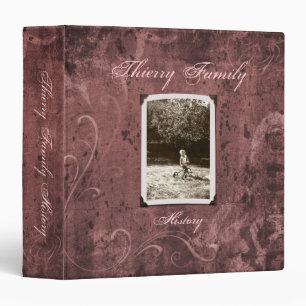 Puce Custom Photo Family History (1.5") 3 Ring Binder