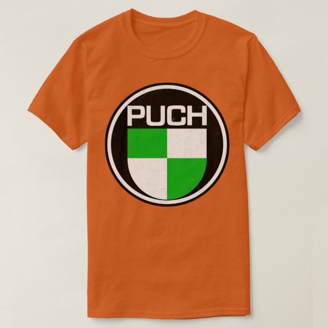 Puch Motorcycles Faded Vintage Style T-Shirt (Design Front)