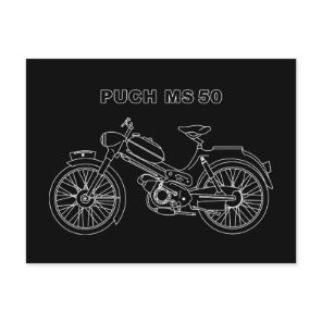 PUCH MS 50 Austrian Motor Scooter Blueprint Postcard