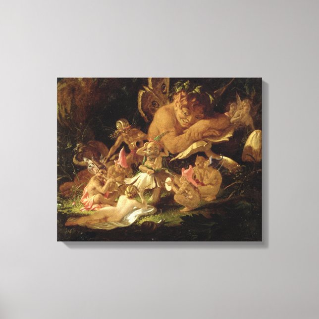 Puck and Fairies, from 'A Midsummer Night's Dream' Canvas Print (Front)