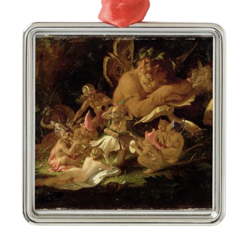 Puck and Fairies, from 'A Midsummer Night's Dream' Metal Ornament