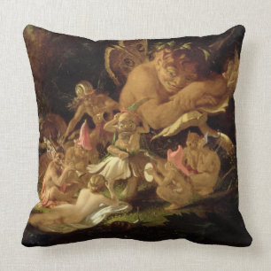 Puck and Fairies, from 'A Midsummer Night's Dream' Throw Pillow