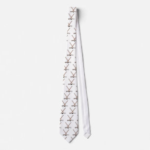 puck and hockey sticks design neck tie