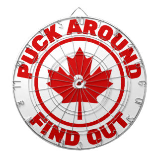 Puck Around & Find Out Canadian Maple Leaf Dart Board