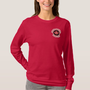 Puck Around & Find Out Canadian Maple Leaf Embroidered Long Sleeve T-Shirt