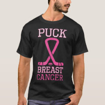 Puck Breast Cancer Pink Ribbon Ice Hockey Breast C T-Shirt