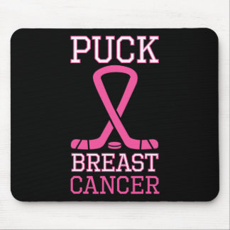 Puck Breast Cancer Pink Ribbon Ice Hockey Cancer D Mouse Pad